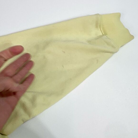 Ivy Park Cropped Hoodie Womens Medium Light Yellow Logo Print Pullover* - Picture 6 of 13